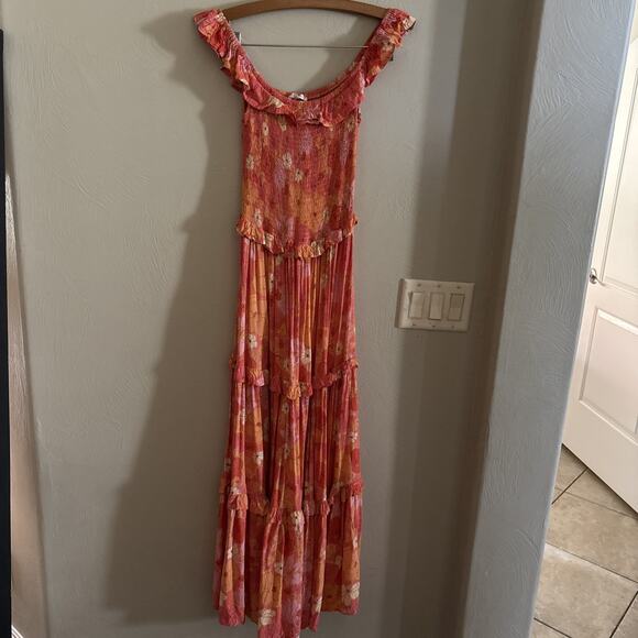 Abel the Label Rumi Strapy Maxi Dress Floral Smocked Anthropologie Size XSmall - Picture 1 of 9